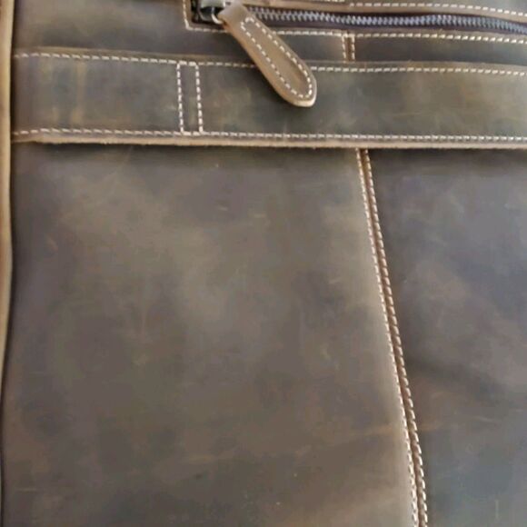 Luxorro Full-Grain Leather Laptop Bag Briefcase  for Men, 15.6-inch, Dark Brown - Picture 16 of 16